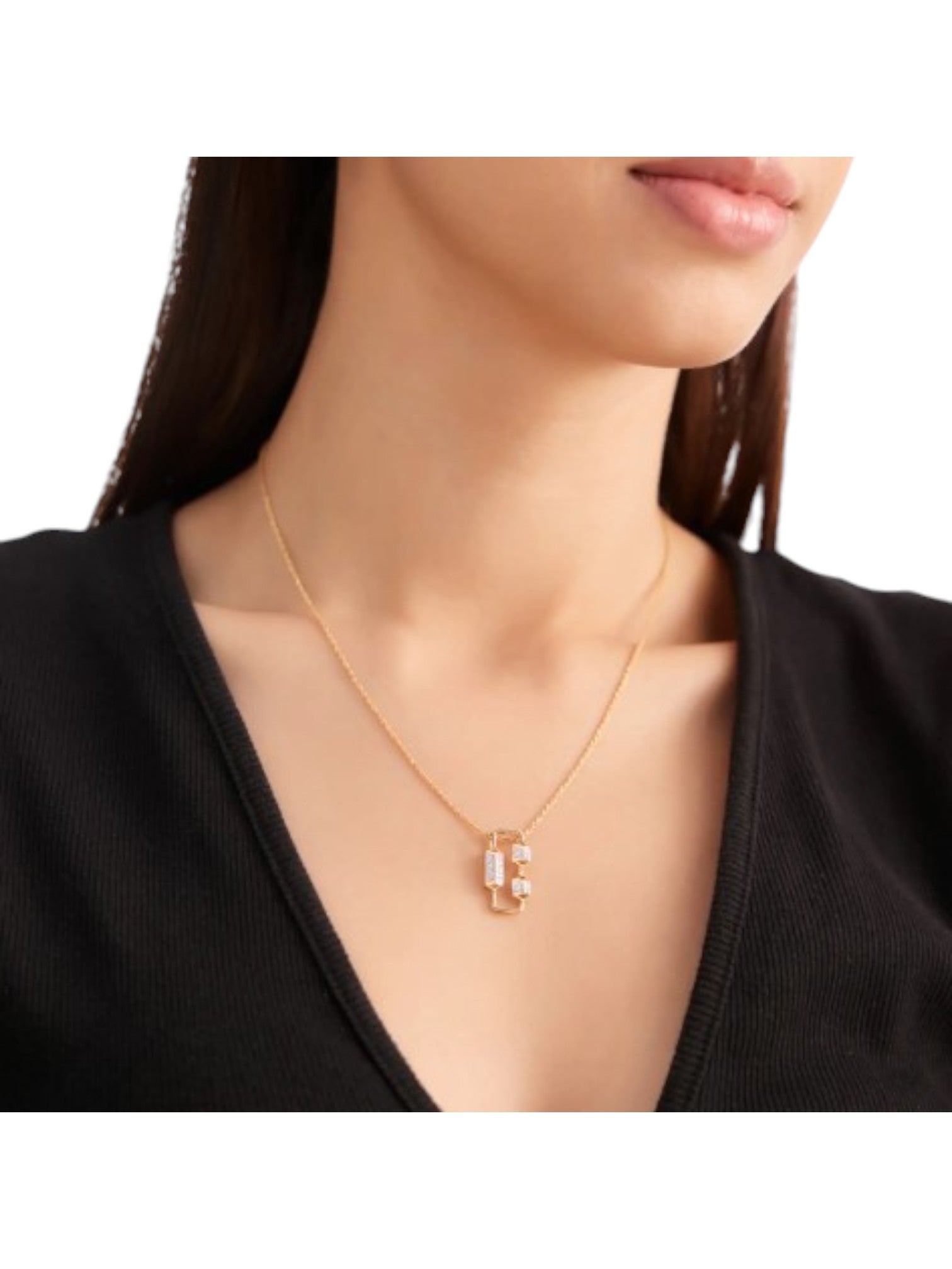 Trendy Design 925 Sterling Silver CZ Stones Gold Plated Pendant With Chain For Women By Kesardeep